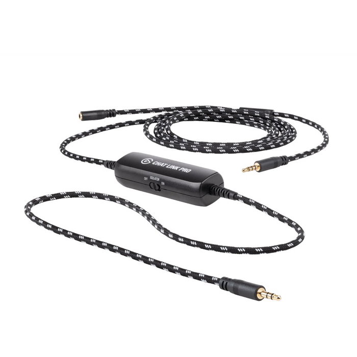 Elgato Chat Link Pro Cable de Audio 3.5mm Hembra a 2 x 3.5mm Macho (2.5m, Negro) para Chat de Consola/PC