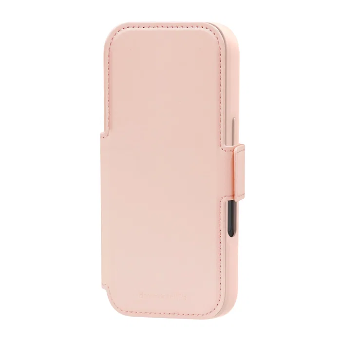 Dbramante1928 Lynge MS ICON Funda Folio con Tapa y Cierre Magnético Compatible con MagSafe - Resistente a Rayones, Bolsillo para 3 Tarjetas - Arena Rosa para Apple iPhone 17 Pro