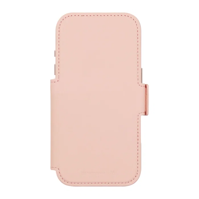 Dbramante1928 Lynge MS ICON Funda Folio con Tapa y Cierre Magnético Compatible con MagSafe - Resistente a Rayones, Bolsillo para 3 Tarjetas - Arena Rosa para Apple iPhone 17 Pro