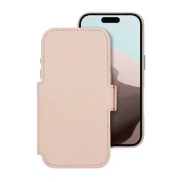Dbramante1928 Lynge MS ICON Funda Folio con Tapa y Cierre Magnético Compatible con MagSafe - Resistente a Rayones, Bolsillo para 3 Tarjetas - Arena Rosa para Apple iPhone 17 Pro
