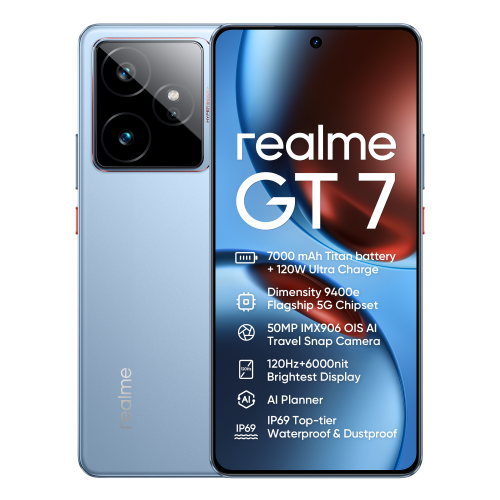 Realme GT 7 Smartphone 12GB/512GB 6.78" 5G Azul con Carga Rápida 120W y Pantalla 120Hz