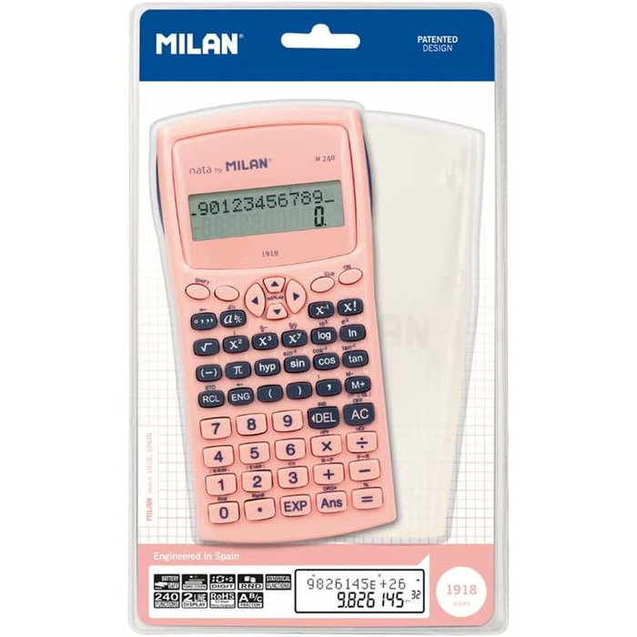 Milán Calculadora científica M240 Serie 1918 Rosa