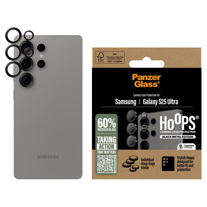 PanzerGlass Hoops Black Lens Protector para Samsung Galaxy S25 Ultra PanzerGlass Hoops Black Lens Protector para Samsung Galaxy S25 Ultra