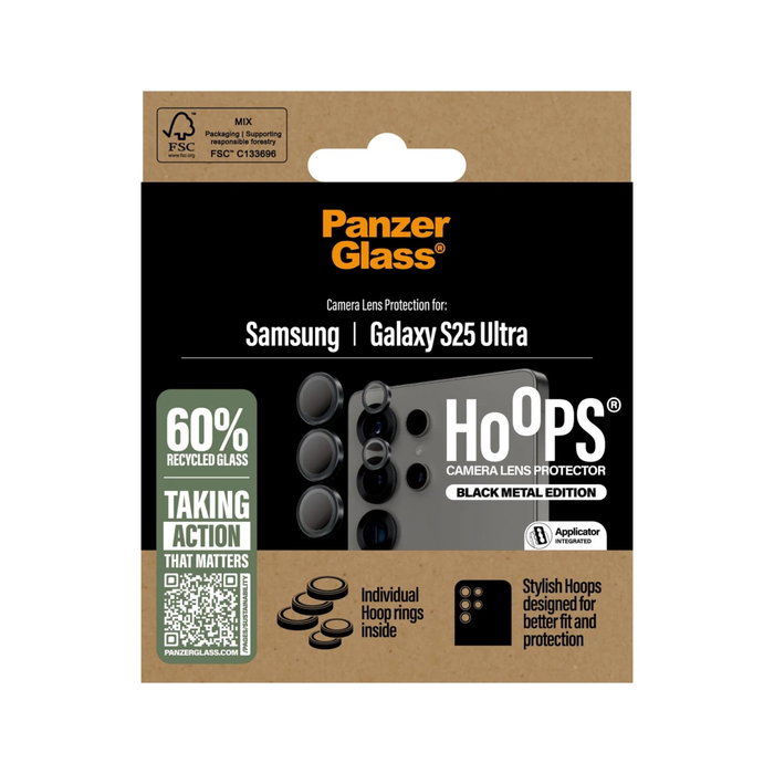 PanzerGlass Hoops Black Protector de Lente para Samsung Galaxy S25 Ultra PanzerGlass Hoops Black Protector de Lente para Samsung Galaxy S25 Ultra
