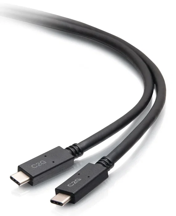 C2G Cable USB-C Macho a USB-C Macho, USB 3.2 Gen 1 (5Gbps), Carga 20V/5A, 1.83m (6ft), Negro, C2G28882