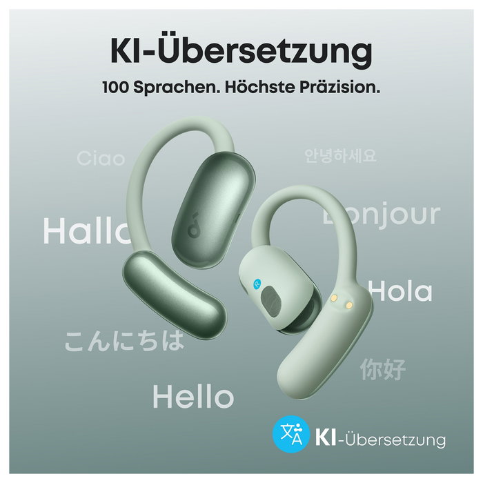 Anker Soundcore AeroFit 2 AI - Auriculares Abiertos, 35 Horas de Reproducción, IP55, Asistente de IA y Traducción