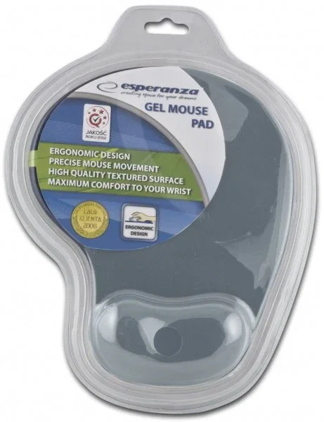Esperanza EA137Y Alfombrilla de Ratón con Gel Reposamuñecas, Base Antideslizante, Color Gris, Tamaño 230 x 190 x 20 mm