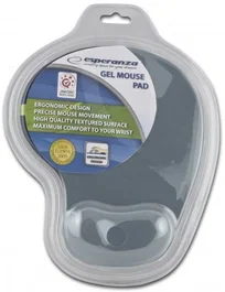 Esperanza EA137Y Alfombrilla de Ratón con Gel Reposamuñecas, Base Antideslizante, Color Gris, Tamaño 230 x 190 x 20 mm