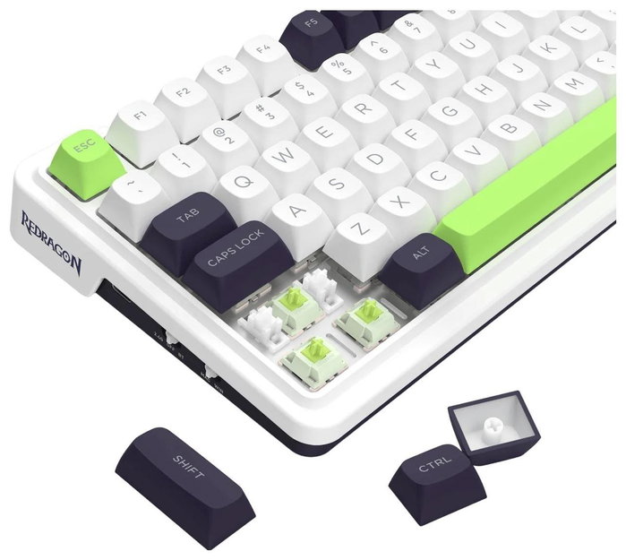 Redragon K686WBG-RGB-MAX Eisa Max Teclado Mecánico Inalámbrico 98 Teclas RGB Blanco Layout Polaco Redragon K686WBG-RGB-MAX Eisa Max Teclado Mecánico Inalámbrico 98 Teclas RGB Blanco Layout Polaco