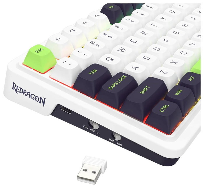 Redragon K686WBG-RGB-MAX Eisa Max Teclado Mecánico Inalámbrico 98 Teclas RGB Blanco Layout Polaco Redragon K686WBG-RGB-MAX Eisa Max Teclado Mecánico Inalámbrico 98 Teclas RGB Blanco Layout Polaco