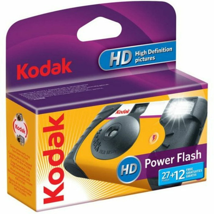 Kodak Power Flash 27+12 Cámara Analógica Compacta Negro y Amarillo