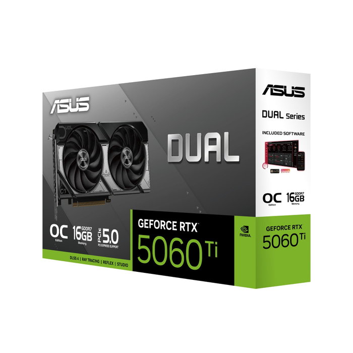 ASUS Dual GeForce RTX 5060 Ti OC 16 GB GDDR7 Black, Grey