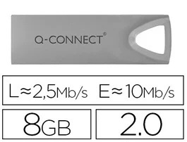 Q-connect Memoria USB Flash Premium 8 GB 2.0 Plateada