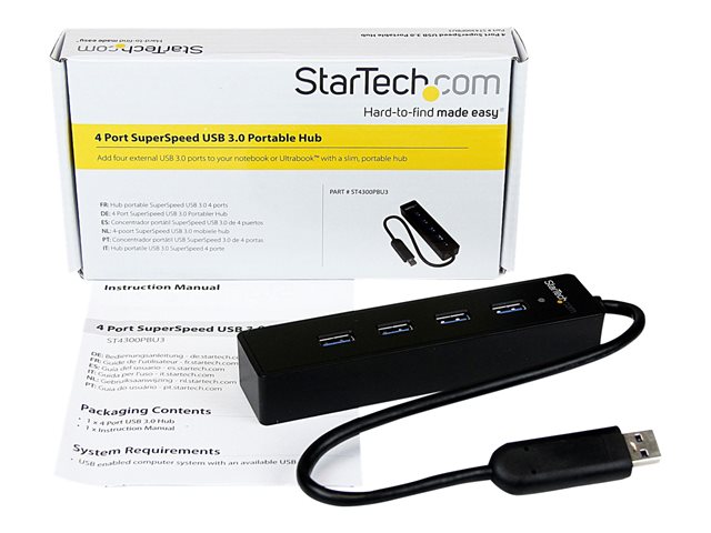Startechcom Hub USB 3.0 de 4 Puertos SuperSpeed hasta 5 Gbps con Alimentación por USB