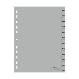 Durable 6514 Separadores mensuales A4 Enero-Diciembre Gris