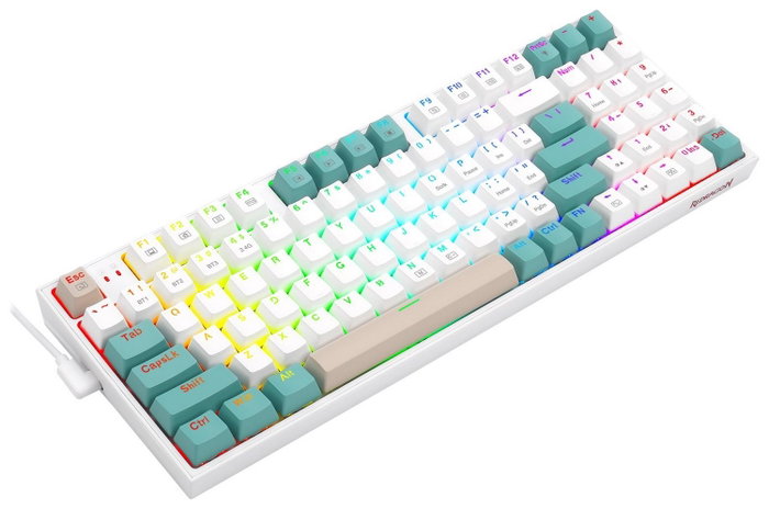 Redragon K643WGC-RGB-PRO Teclado Mecánico Inalámbrico con Interruptores Red y RGB Blanco