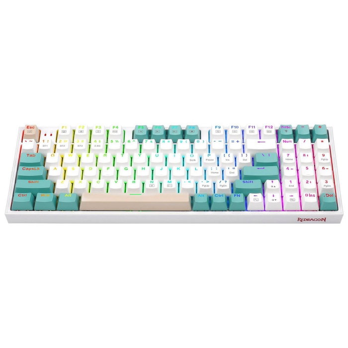 Redragon K643WGC-RGB-PRO Teclado Mecánico Inalámbrico con Interruptores Red y RGB Blanco