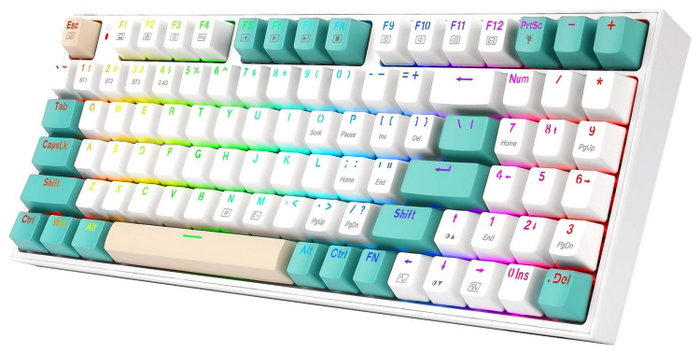 Redragon K643WGC-RGB-PRO Teclado Mecánico Inalámbrico con Interruptores Red y RGB Blanco