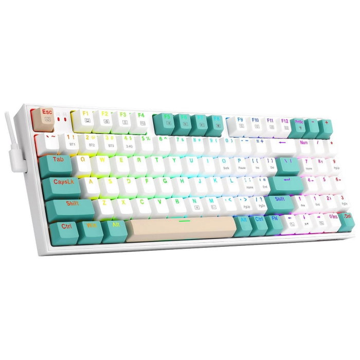 Redragon K643WGC-RGB-PRO Teclado Mecánico Inalámbrico con Interruptores Red y RGB Blanco