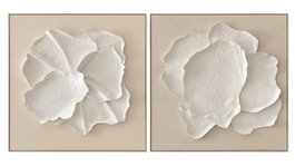 DKD Home Decor Cuadro Lienzo Abstracto Pack de 2 (Blanco y Beige) 102,5x102,5 cm
