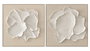 DKD Home Decor Cuadro Lienzo Abstracto Pack de 2 (Blanco y Beige) 102,5x102,5 cm