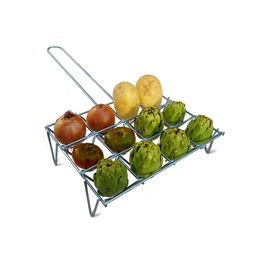 Gourmet Kitchen Parrilla para Verduras 12 Unidades 34x25.5cm Hierro Zincado