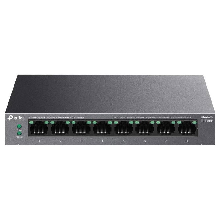 TP-Link LS108GP Switch Gigabit 8 Puertos PoE+ TP-Link LS108GP Switch Gigabit 8 Puertos PoE+
