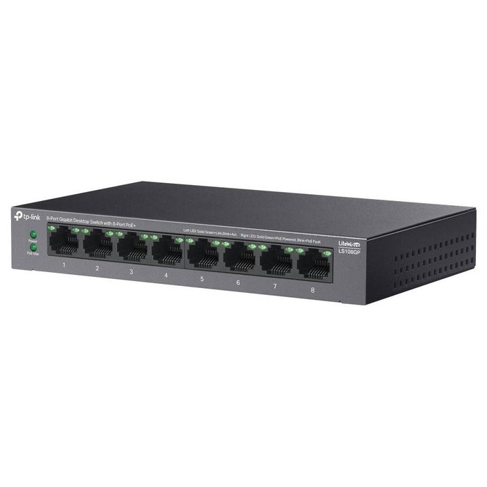 TP-Link LS108GP Switch Gigabit 8 Puertos PoE+ TP-Link LS108GP Switch Gigabit 8 Puertos PoE+