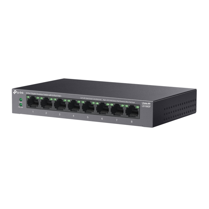 TP-Link LS108GP Switch Gigabit 8 Puertos PoE+ TP-Link LS108GP Switch Gigabit 8 Puertos PoE+
