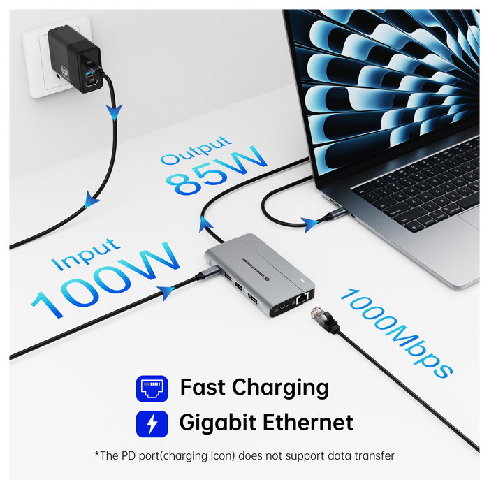 Conceptronic DONN34G Docking Station 10 en 1 USB-C Gris Conceptronic DONN34G Docking Station 10 en 1 USB-C Gris