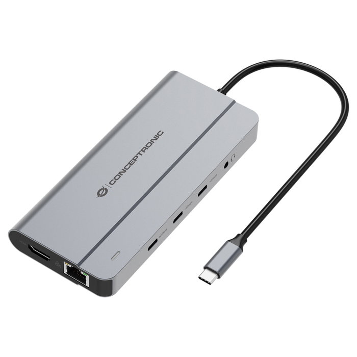 Conceptronic DONN34G Docking Station 10 en 1 USB-C Gris Conceptronic DONN34G Docking Station 10 en 1 USB-C Gris
