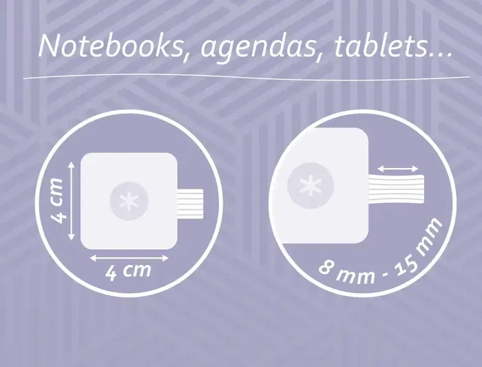 Antartik Portabolígrafo Autoadhesivo para Cuaderno con Elástico, Hasta 15 mm Grosor, Morado y Amarillo Antartik Portabolígrafo Autoadhesivo para Cuaderno con Elástico, Hasta 15 mm Grosor, Morado y Amarillo