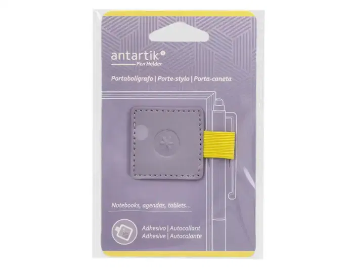 Antartik Portabolígrafo Autoadhesivo para Cuaderno con Elástico, Hasta 15 mm Grosor, Morado y Amarillo Antartik Portabolígrafo Autoadhesivo para Cuaderno con Elástico, Hasta 15 mm Grosor, Morado y Amarillo
