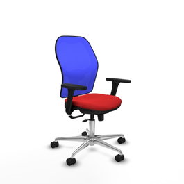 PIQUERAS Y CRESPO Silla de oficina Jorquera Sincro/Traslack Rojo y Azul