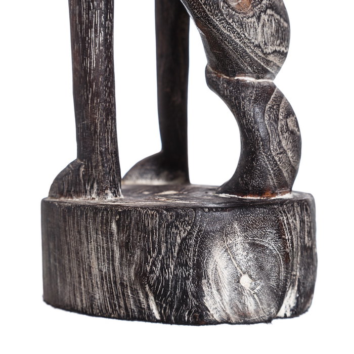 Figura Negro Madera Decoración 9 X 9 X 30 cm