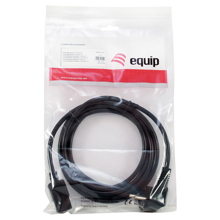 EQUIP Cable de Corriente IEC Schuko (Tipo F) a C13 - 3 Metros - Negro - 250V/10A - Ref. 112121