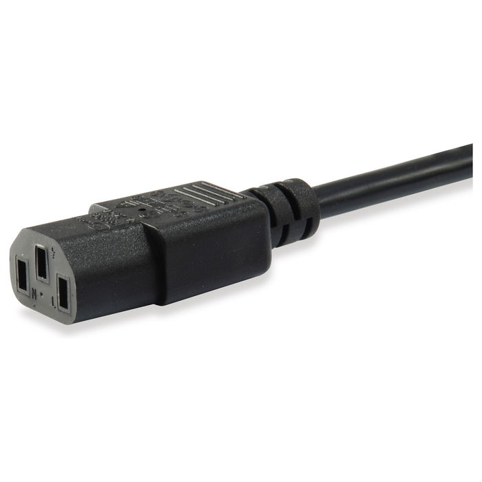 EQUIP Cable de Corriente IEC Schuko (Tipo F) a C13 - 3 Metros - Negro - 250V/10A - Ref. 112121