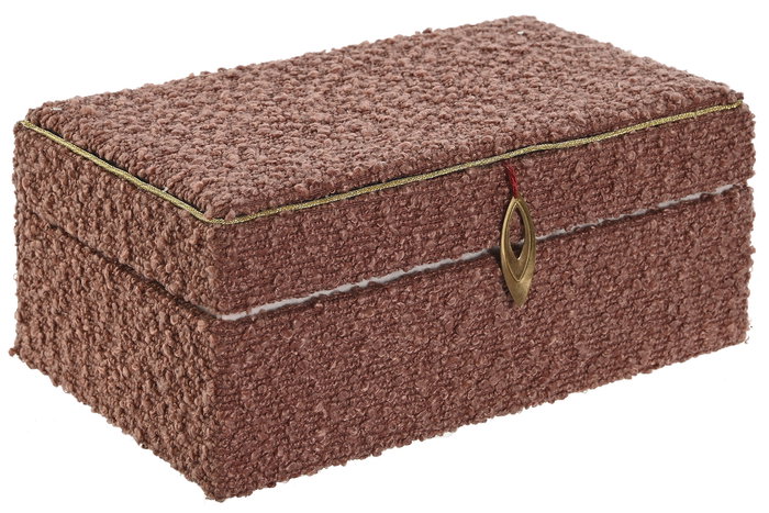 DKD Home Decor Joyero Glam Burdeos Poliester 22 x 12 x 9.5 cm (4 Unidades)