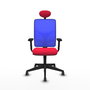 PIQUERAS Y CRESPO Silla de oficina Motilla con mecanismo Sincro, Rojo y Azul