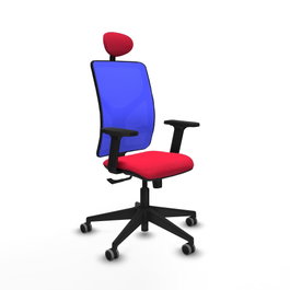PIQUERAS Y CRESPO Silla de oficina Motilla con mecanismo Sincro, Rojo y Azul