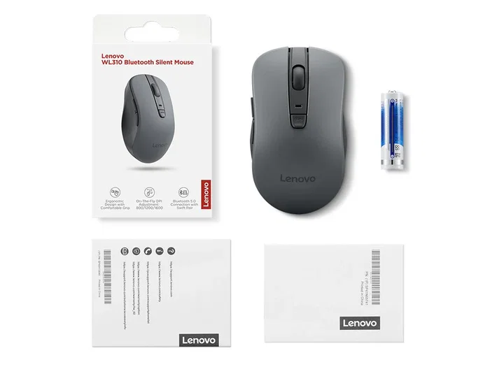 Lenovo WL310 Ratón Inalámbrico Bluetooth Ambidextro Gris