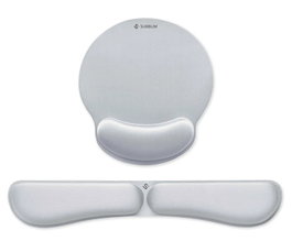 SUBBLIM SUBMP-04E021 Alfombrilla con Reposamuñecas para Teclado y Ratón, Algodón, Licra, Poliuretano (PU), Ergonómico y Antideslizante, Ideal Gaming y Oficina
