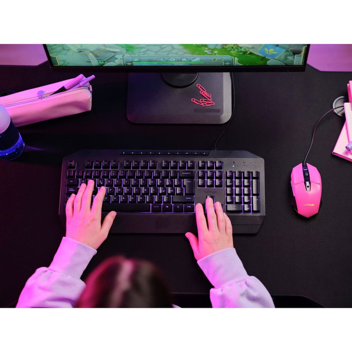 Trust GXT 109 Felox Ratón Gaming Rosa