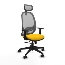 PIQUERAS Y CRESPO Silla de oficina Cilanco con mecanismo Sincro/Traslack Amarillo y Gris