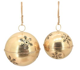 DKD Home Decor Set de 2 Colgantes de Metal Dorado con Cuerda de 35 cm
