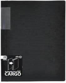 FRAGA IMPORT, S.L. Carpeta Cargo A4 con 20 fundas color negro