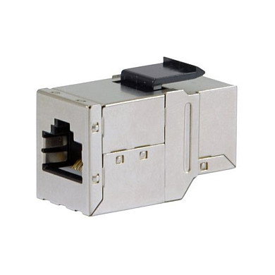 EQUIP Acoplador en línea Keystone blindado Cat6 2xRJ-45 Plata EQUIP Acoplador en línea Keystone blindado Cat6 2xRJ-45 Plata