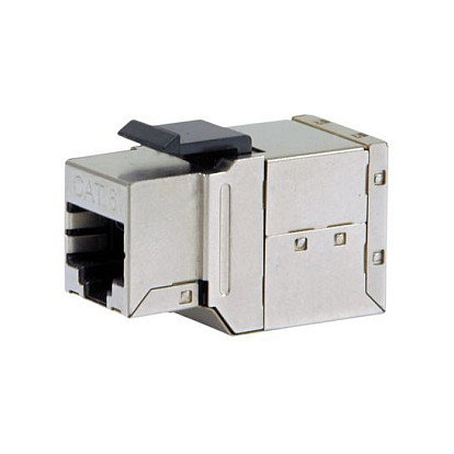 EQUIP Equip 125590 - 8 Piezas Conector Plano Keystone-Koppler Magnéticamente Protegida Cat6 2xRJ45 Hembra Color Plata