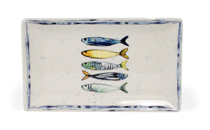 Inde Bandeja Melamina Brillo Peixe 30 x 20 x 2.5 cm La Mediterrane (12 Unidades)