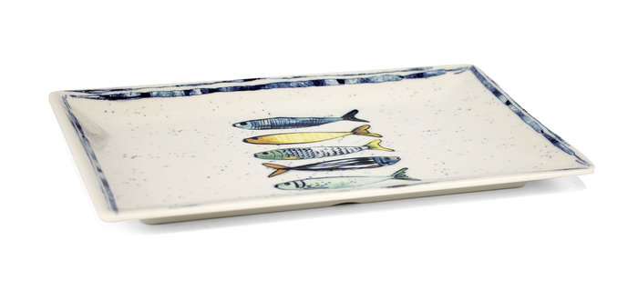 Inde Bandeja Melamina Brillo Peixe 30 x 20 x 2.5 cm La Mediterrane (12 Unidades)